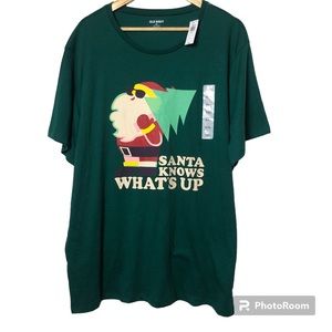 NEW Old Navy Santa Christmas T-Shirt Womens XXL Holiday Top Graphic Print